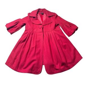 Stylish Red Luii Peacoat Pinup Jacket Large